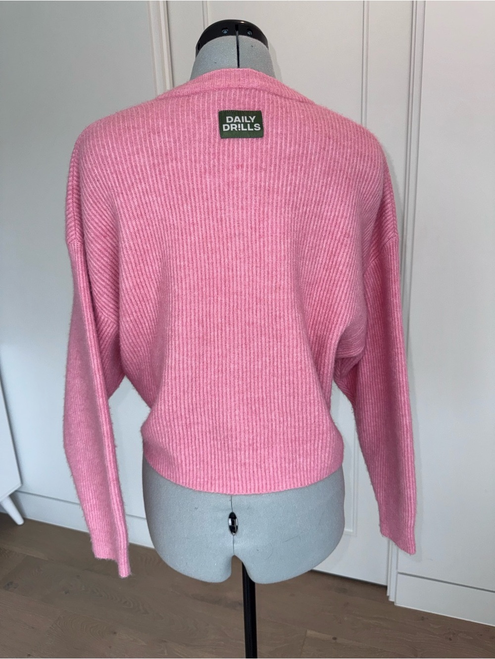Daily Drills Pink Single Button Cardigan Sweater